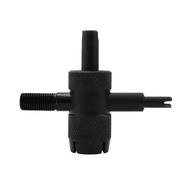 

1pc Black Multi-functional Valve Tool 4-IN-1 Large Bore Tire Valve Repair Tool Re-threading Valve Stem Core Removal Screwdriver