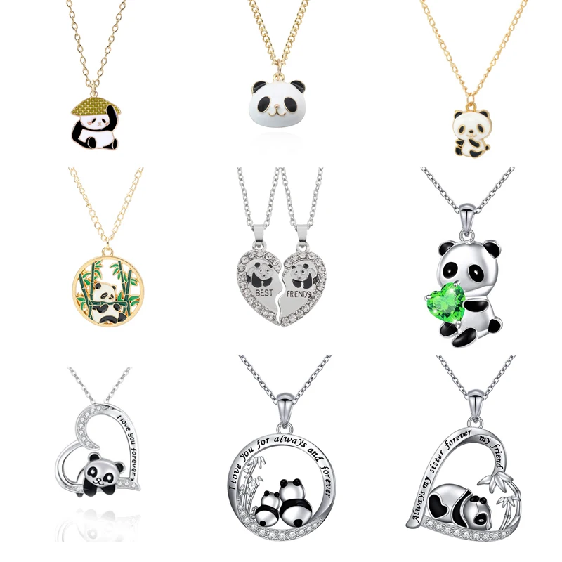 Popular panda Pendant Necklace For men and women Funny animal Many good friends Adjustable Necklace Jewelry Accessories gift