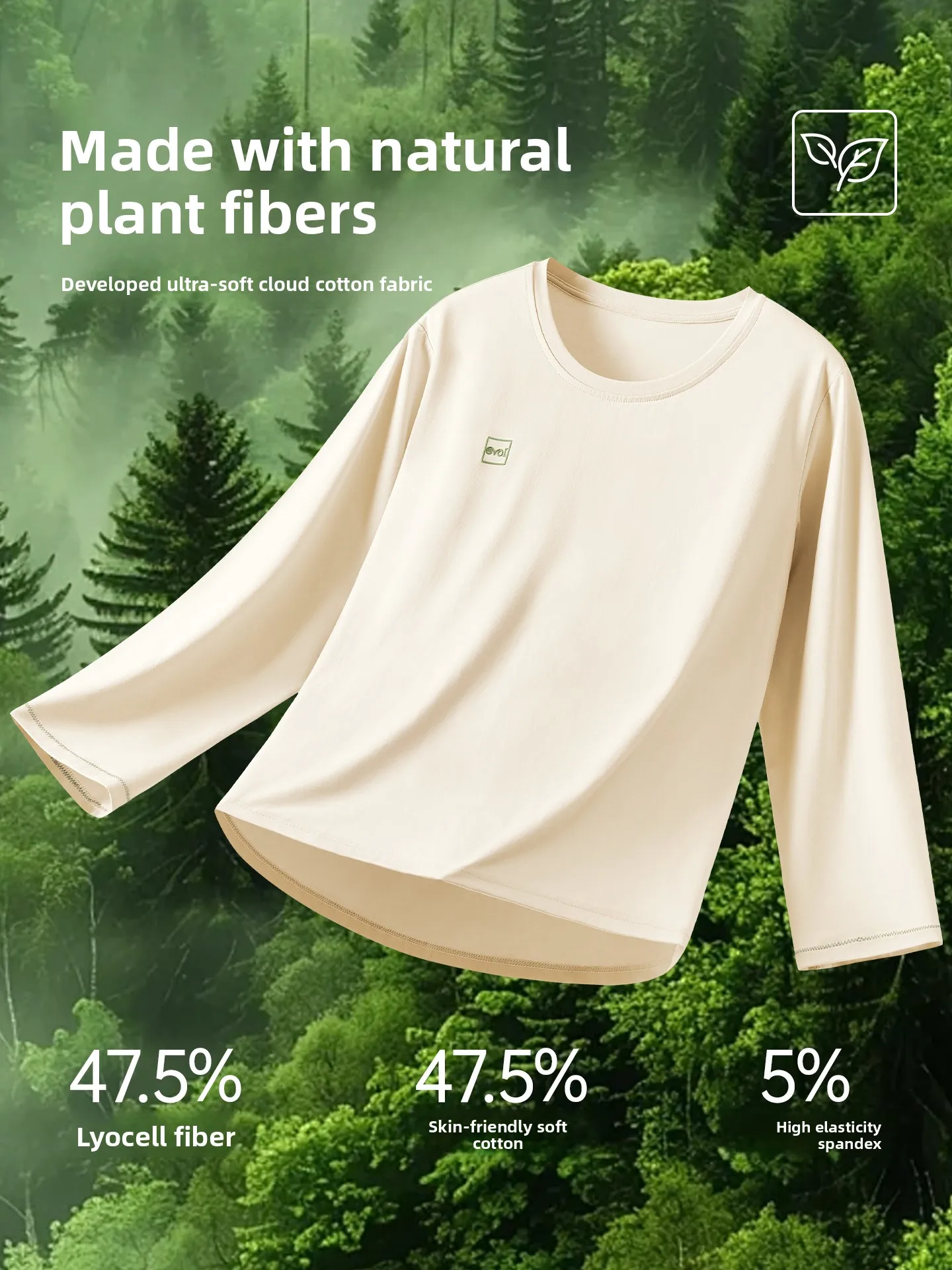 Ladies Long Sleeve Sleepwear Comfortable Breathable Home Clothes with Chest Pad Ultra Soft Lyocell Fiber Autumn Collection