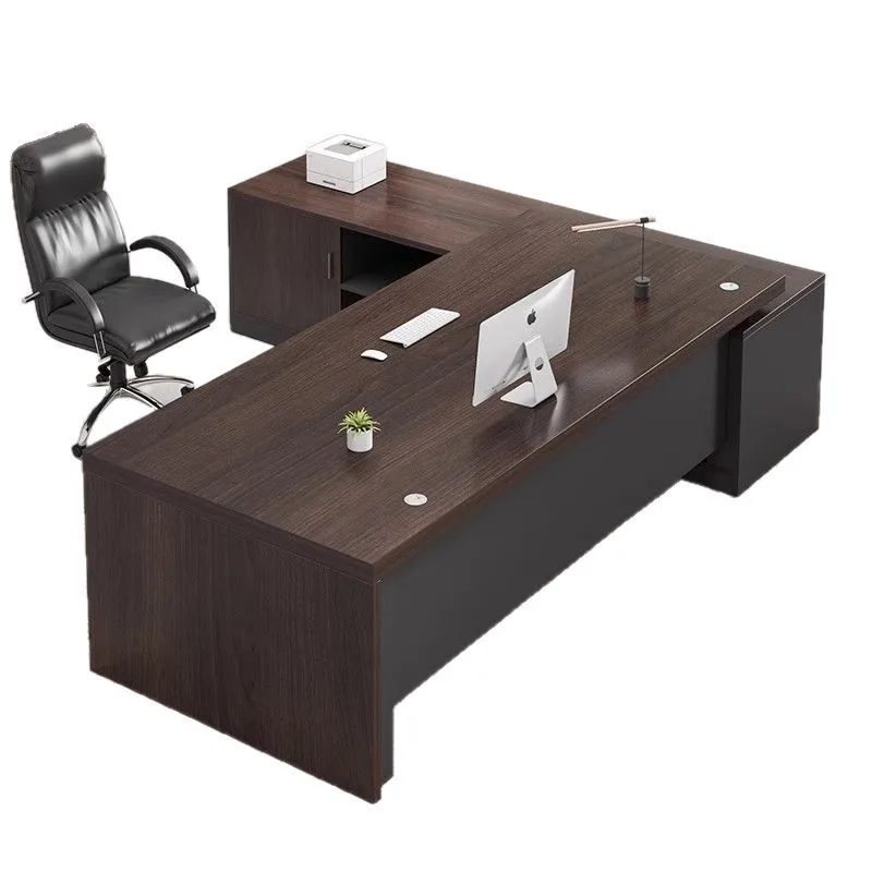 

Стол для начальника, один офисный стол и стул, комбинация настольного компьютера, настольный светильник, роскошный стол для руководителей, руководителей для руководителей