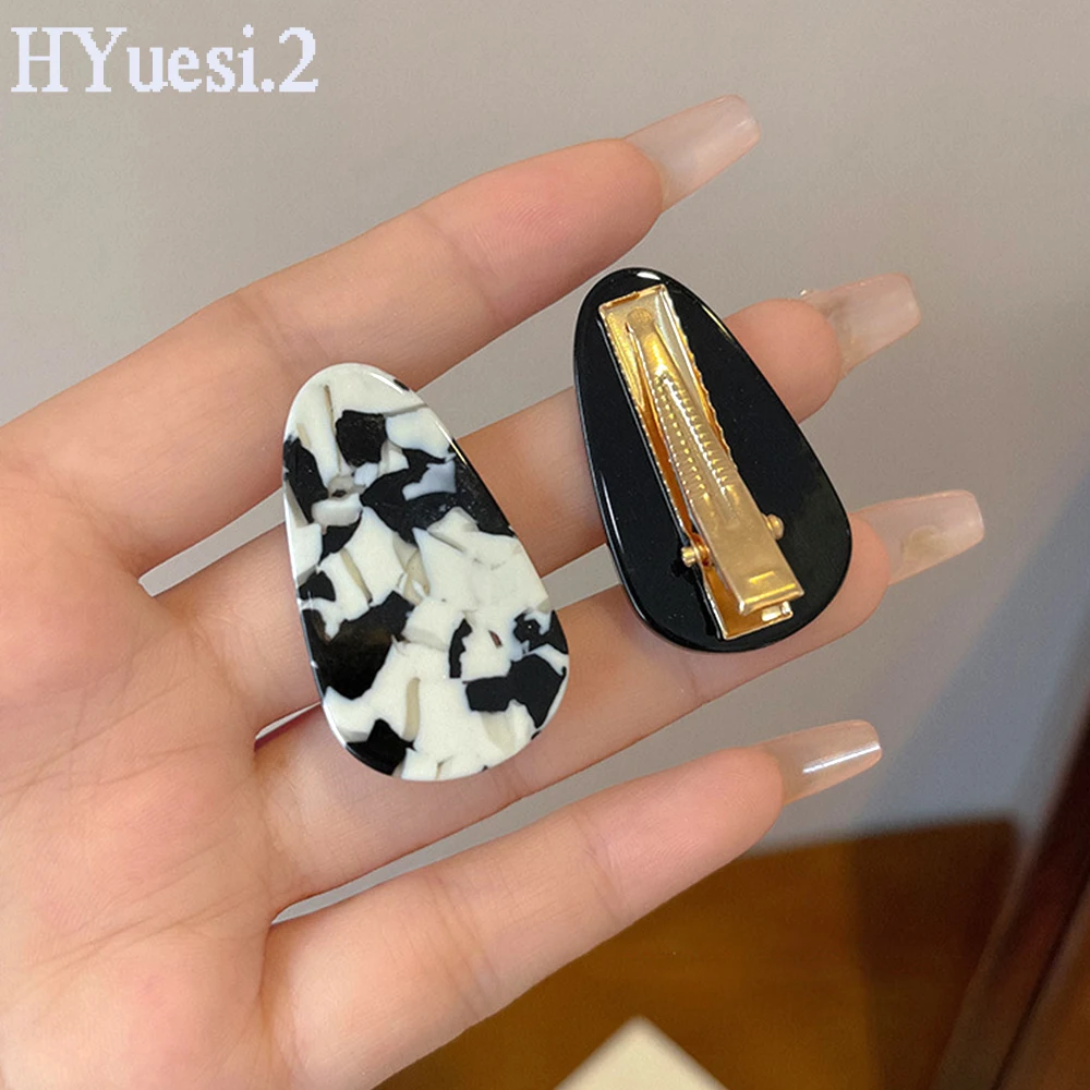 مشابك شعر على شكل قطرة ماء للنساء ، حجم صغير ، خلات ، منقار بطة بطة مسطحة ، أكريليك ، دقات هندسية ، دبابيس بوبي ، مشابك