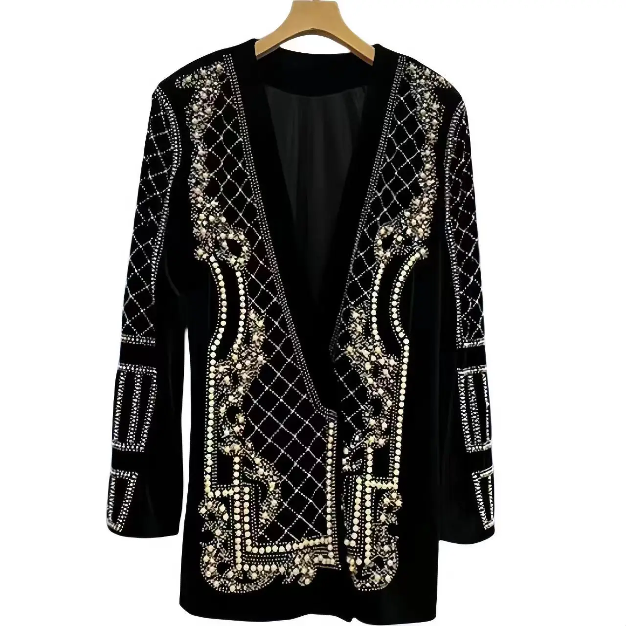 

Women's Casual Embroidered Flares Jackets, Elegant Loose Long Coats, Female Clothing, Spring, Autumn, Winter, New, 2021