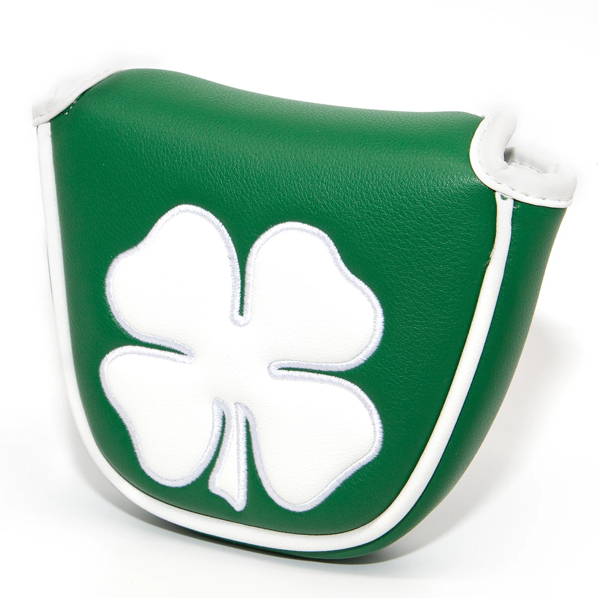 Golf Putter Cover  New Green Lucky  Four Leaf Clover LeatherGolf Mallet Putter Headcovers Golf Club Head Cover Leather