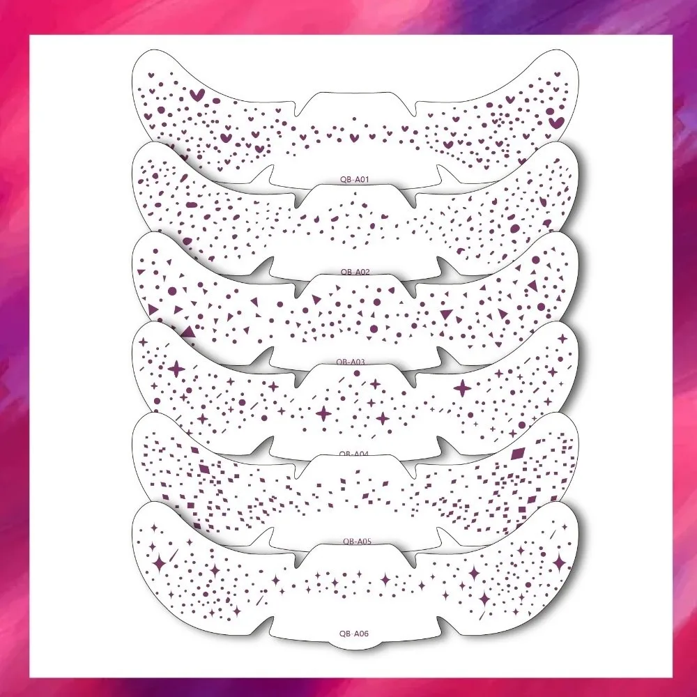 6pcs Glitter Fake Freckles Tattoo Stickers Waterproof Sparkle Convenient Makeup Patches Long Lasting Temporary Tattoo