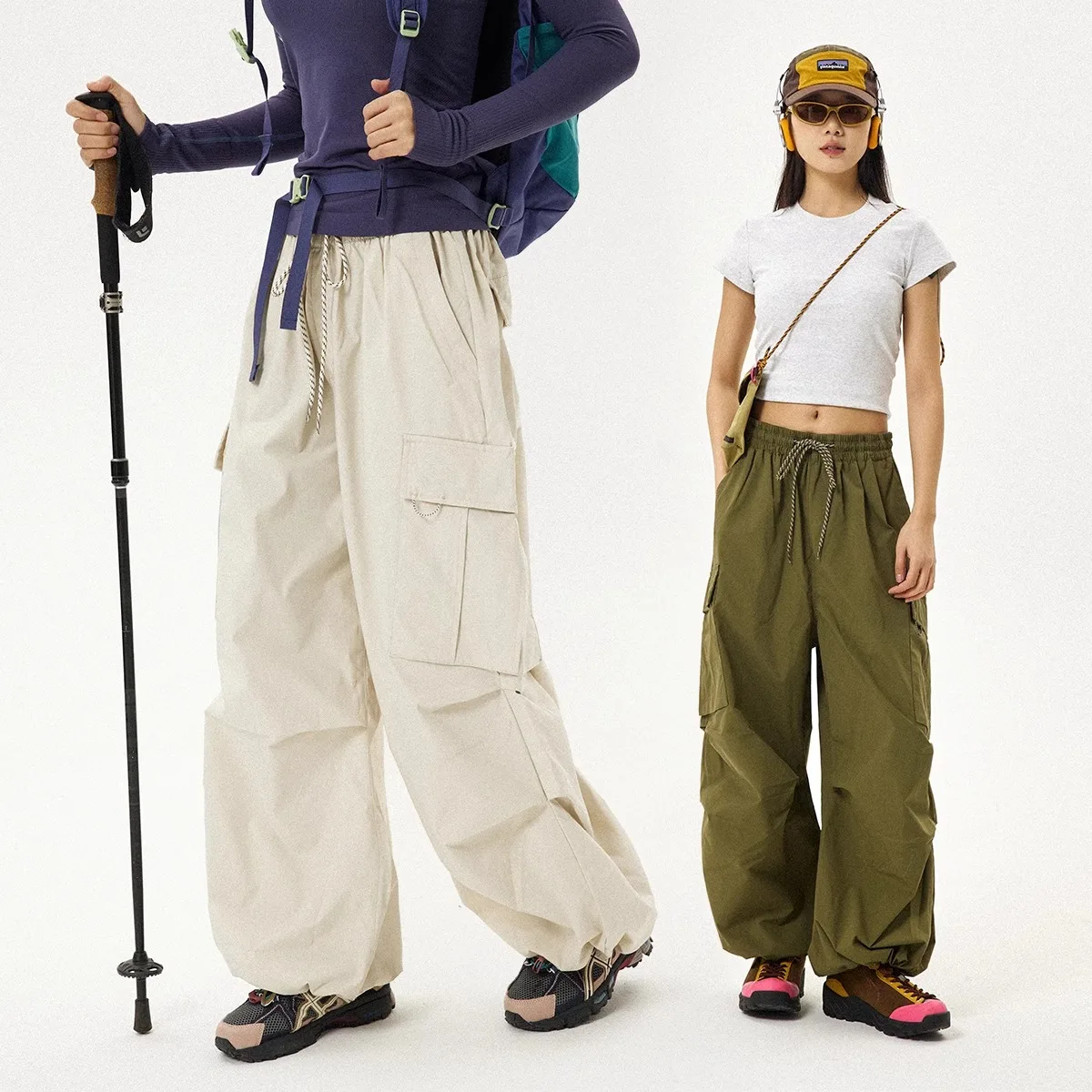 

Paratrooper Pants Loose Casual Oversized Camping Hiking Cargo Pants Tactical Outdoor Women Outdoor Trousers Durable Lightweight​