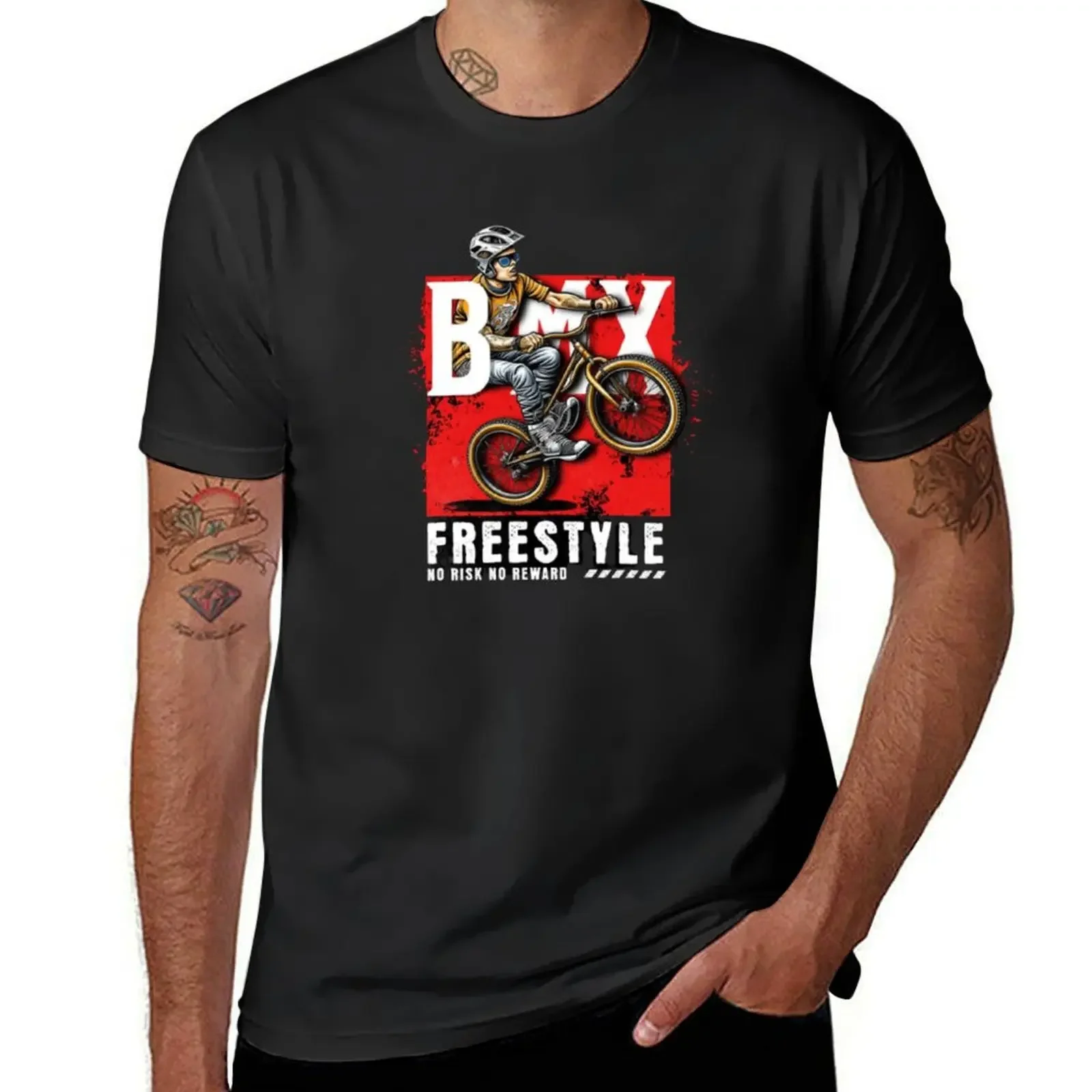 Bmx Freestyle T-Shirt anime clothes boys animal print vintage graphic tee anime tshirt fitted t shirts for men