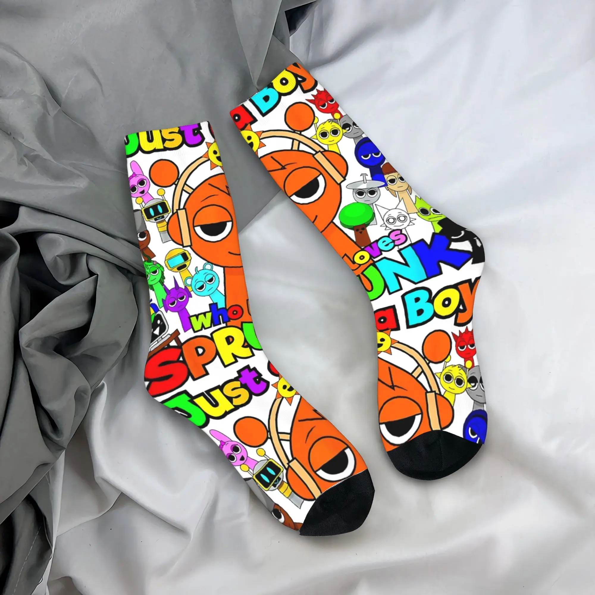 لعبة مجرد صبي يحب Sprunki الجوارب الرجالية النسائية موضة الجوارب Harajuku الربيع الصيف الخريف الشتاء الأوسط جوارب أنبوبية الهدايا #4