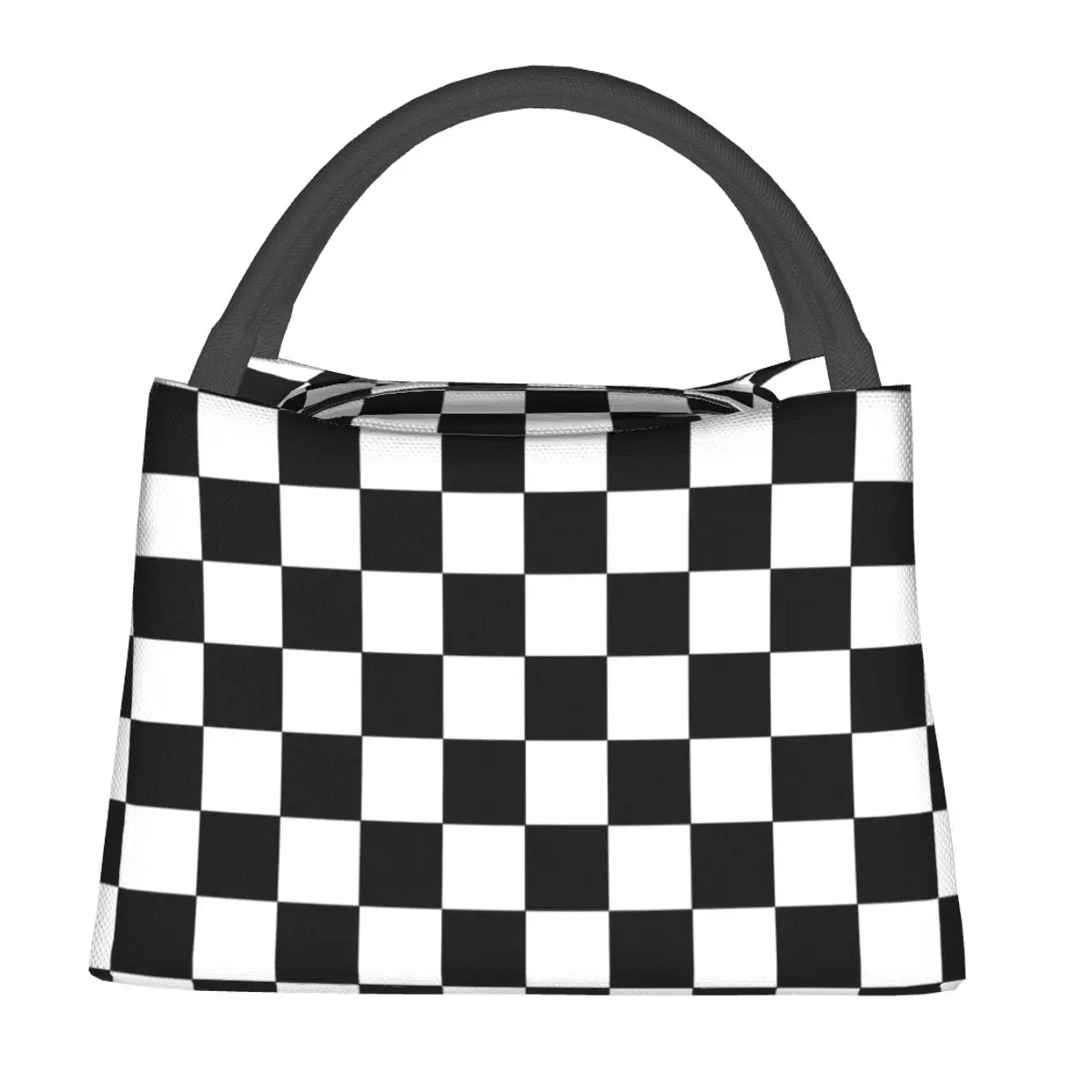 Checkered Colors Splicing Mosaic Style Insulated Lunch Bag Leakproof Lunch Container Cooler Bag Tote Lunch Box Picnic Food Bag