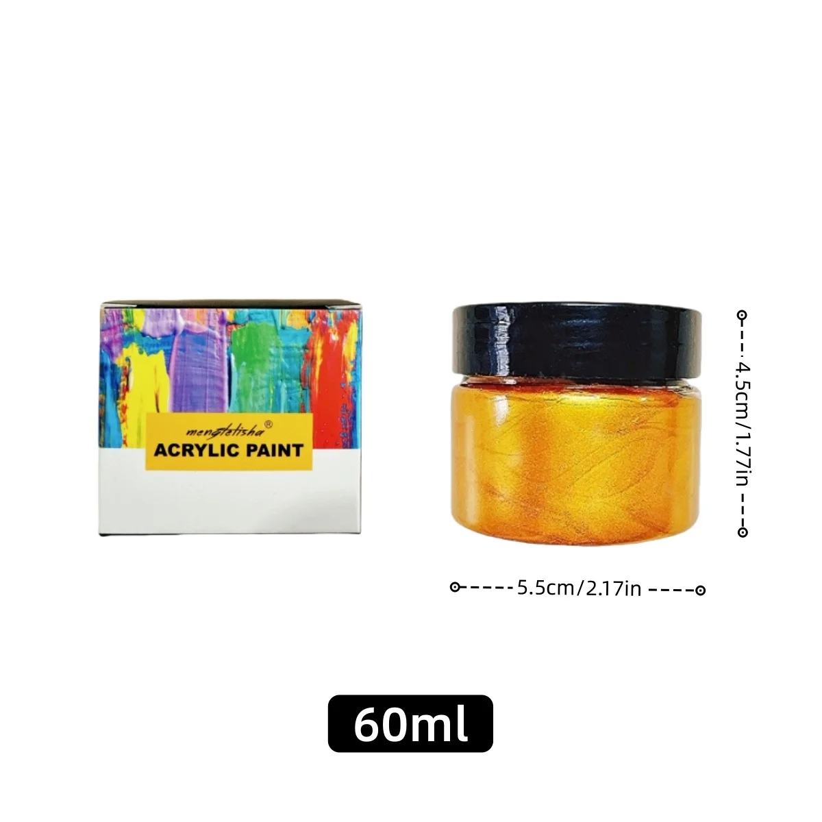 60ml Golden Paint Metallic Acrylic Paint,waterproof Not Faded for Statuary Coloring DIY Hand Clothes Painted Graffiti Pigments