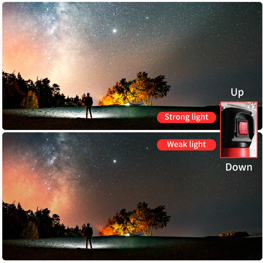 USB Rechargeable COB Work Light Portable LED Flashlight Waterproof Adjustable Magnet Hook Clip Camping Lantern 18650