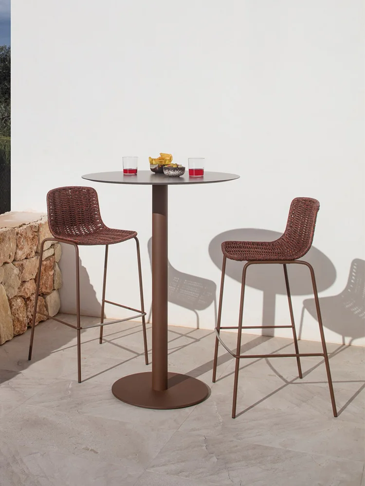 Tavolo e sedia da bar da esterno Hotel Giardino Villa Cortile Semplice balcone per il tempo libero Sedia da bar in ardesia di roccia per esterni