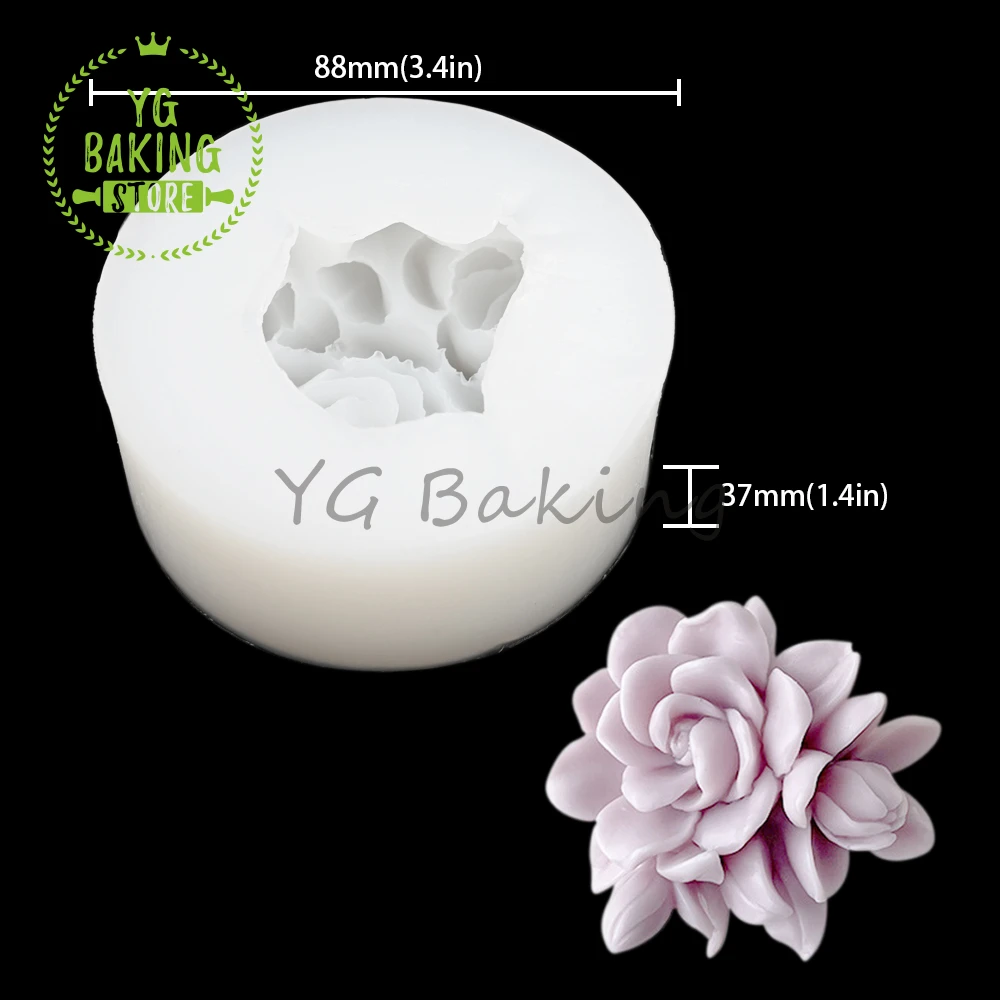 3D Jasmine Flower Cluster Scented Candle Silicone Mould DIY Gypsum Model Fondant Chocolate Mold Cake Decorating Tools Bakeware