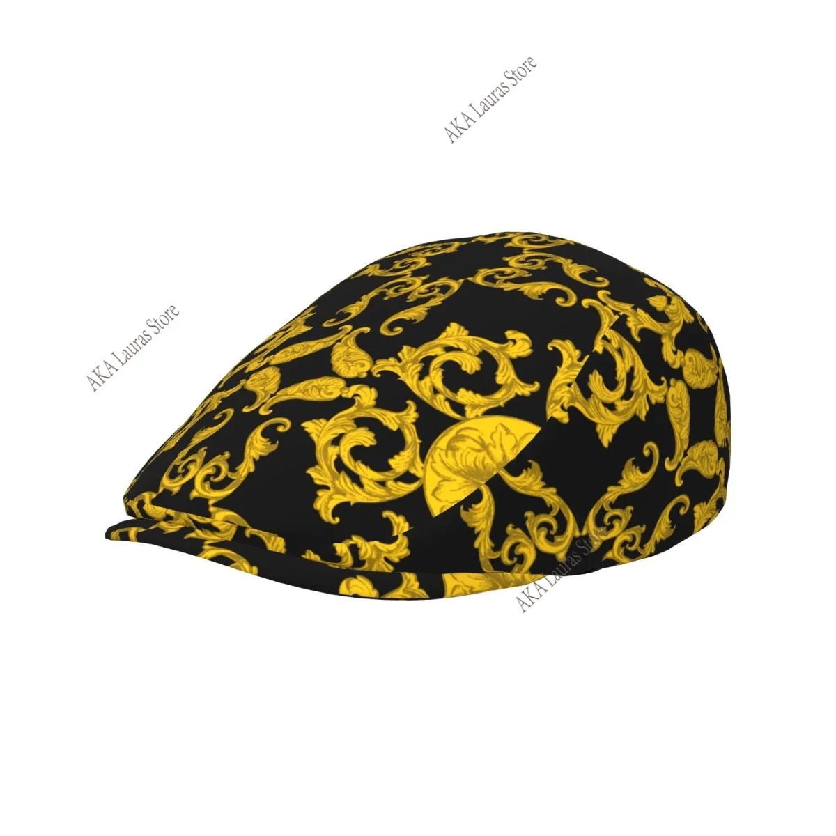 Winter Hat Male Berets Seamless Pattern With Golden Baroque Elements HJat for Women