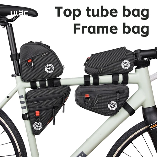 ULAC-bolsa triangular para bicicleta, bolsa para tubo frontal de cuadro de bicicleta, bolsa impermeable para ciclismo, paquete de herramientas, práctico bolsa de almacenamiento para bicicleta, accesorios