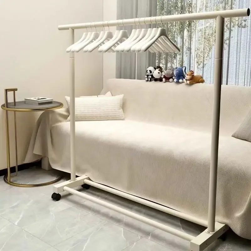 

Очень толстая вешалка от пола до потолка, вертикальная мобильная кремовая ветерная вешалка для одежды, простая подвесная вешалка для общежития, мобильная сушка