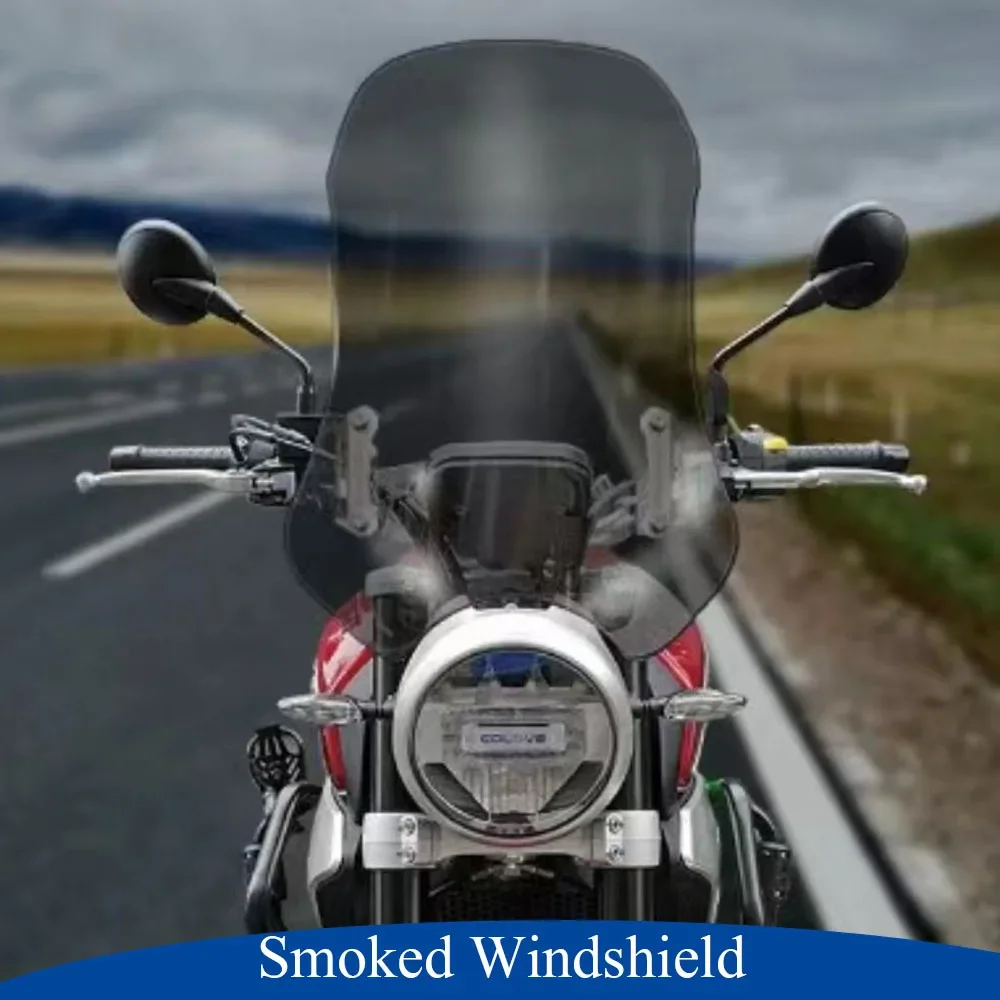 New Motorcycle Fit Macbor Eight Mile 500 Windshield Smoked Windscreen Transparent For Macbor Eight Mile 500 Mile500