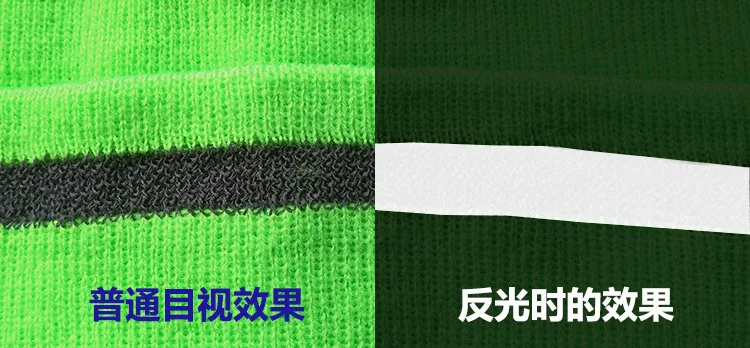 Reflektierende Strickmütze, Sicherheitsmütze für Erwachsene, hohe Sichtbarkeit, Neon-Winter-Strickmütze mit Herren und Damen für Nachtlaufsport – Detail 13