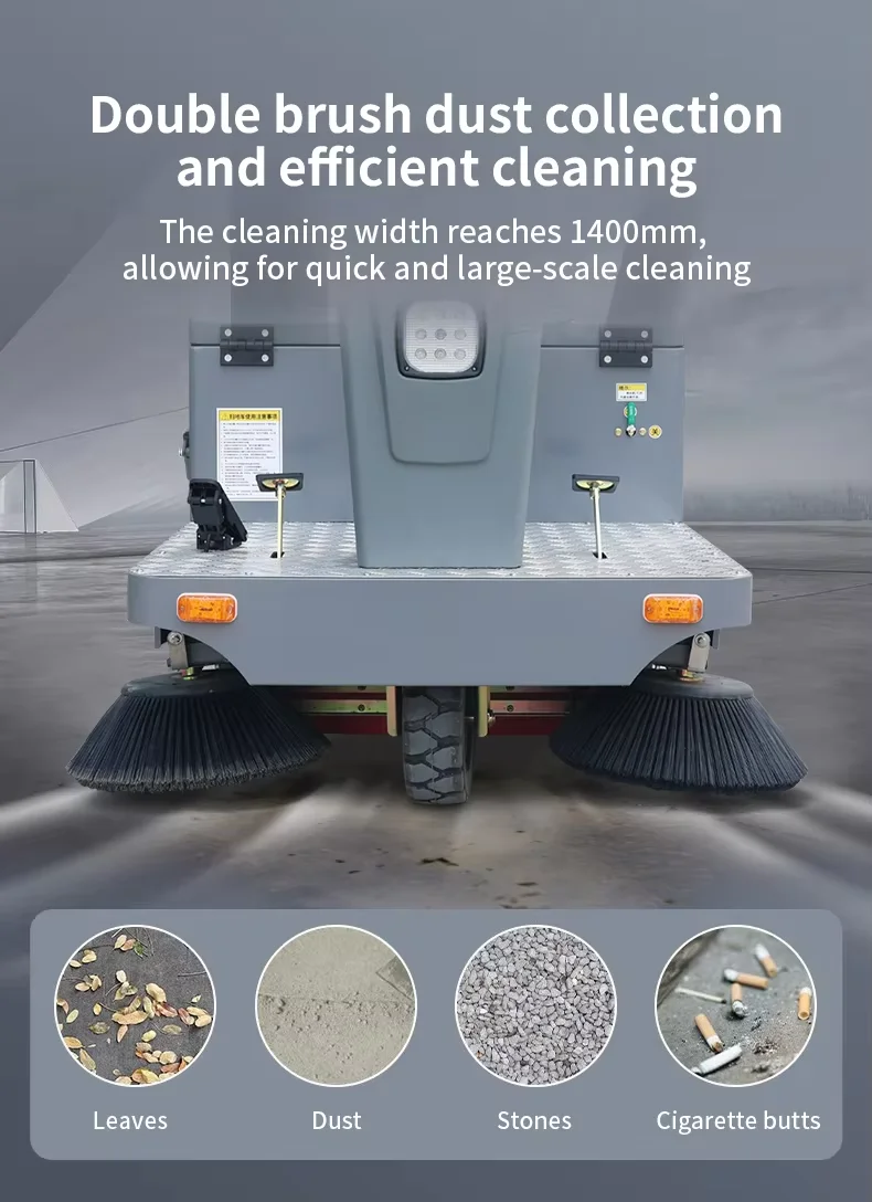 

Compact Small Floor Road Sweeper Machine for Factory and Warehouse Cleaning