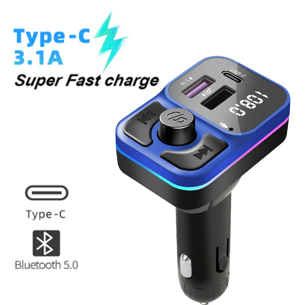 

Car Mp3 Player Dual Usb Fast Charger Fm Bluetooth Receiver Bluetooth 5.0 Compatible Fm Transmitter Usb Flash Drive Plug Car Kit