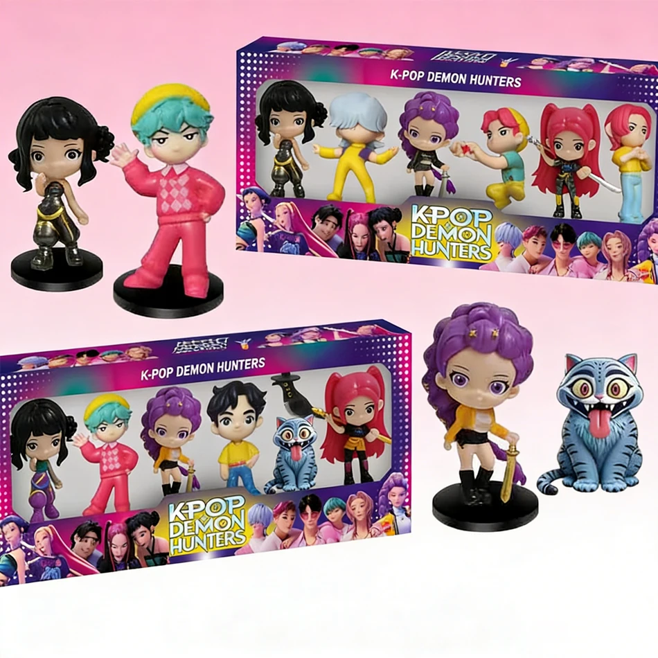 Hot Anime Figure K-pop Hunters with Box Kawaii Boys Girls Gifts For Kids Fans Halloween Christmas Figure Decorative Gifts