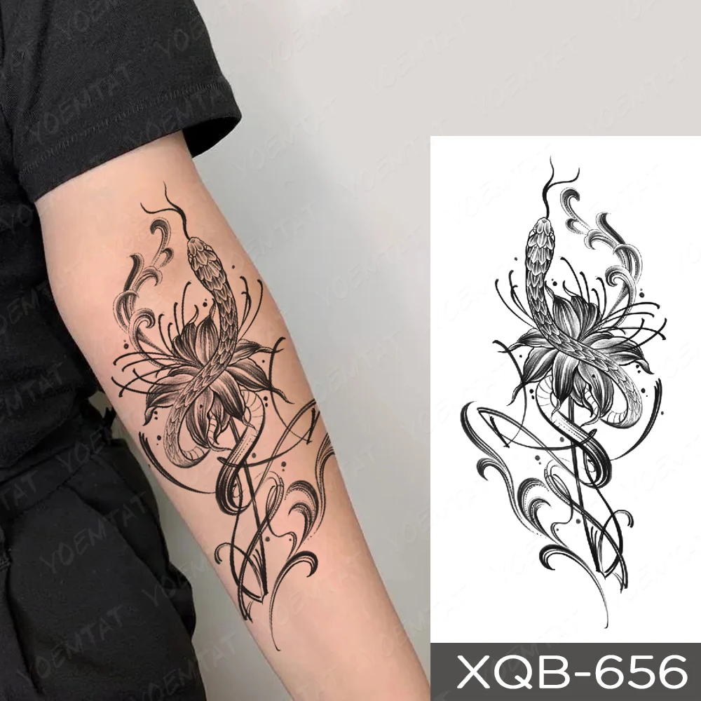 Waterproof Temporary Tattoo Sticker Fish Whale Ocean Wave Transfer Tatto Rave Body Art Arm Fake Tattoos For Children Men Women