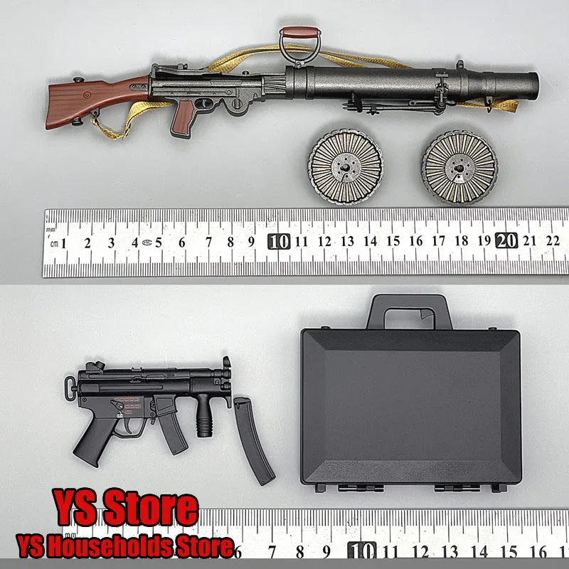 ZYTOYS 1/6 Scale Collectible Soldier Lewis MP5K Briefcase Model Gun Toys 12