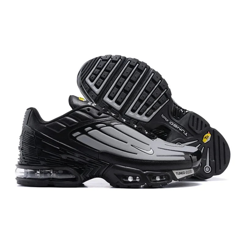

Nike Air Max Plus TN 3 Leather Black Gray Air Cushion Against Impact Versatile Fashion Men Running Shoes Casual Sneakers
