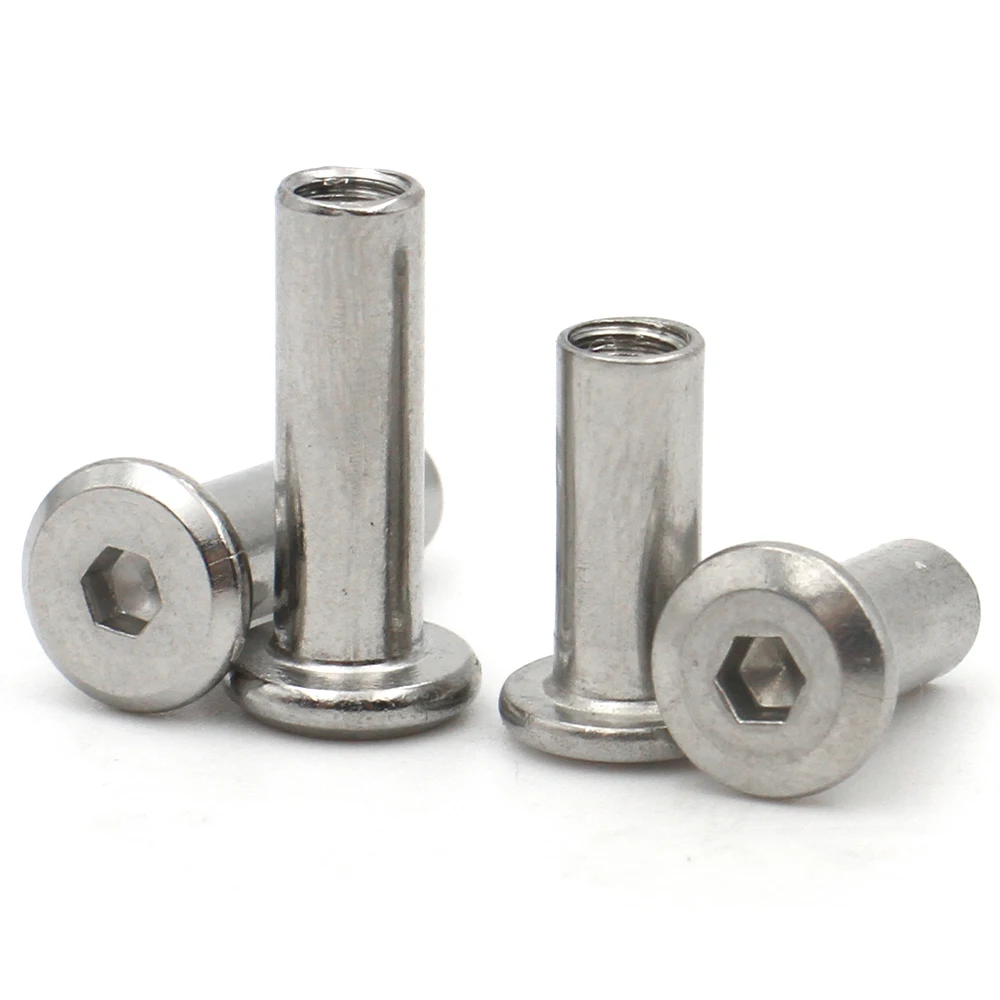 5/10/20 قطعة M3 M4 M5 M6 M8 304 الفولاذ المقاوم للصدأ كبير شقة مسدس عرافة المقبس رئيس برشام موصل إدراج المشتركة كم غطاء الجوز #4