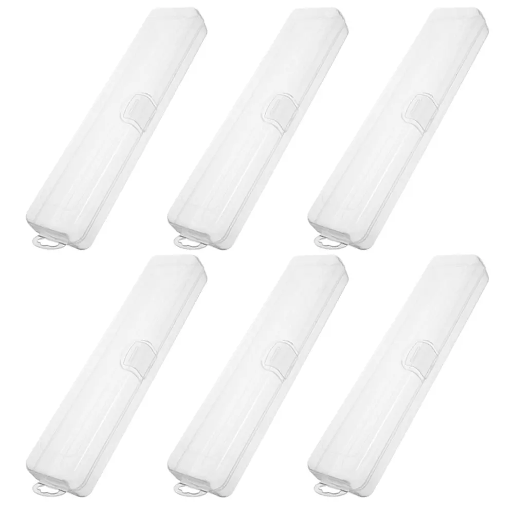 

6pcs Makeup Brush Storage Box Toothbrush Toothbrush Storage Cases Travel Cases Container Portable Camping Accessories