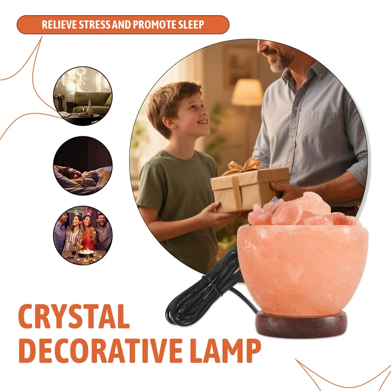 

ABBY-Himalayas Crystal Salt Lamp Crystal Salt Lamp Air Purifier Decorative Bedside Table Lamp Ornament