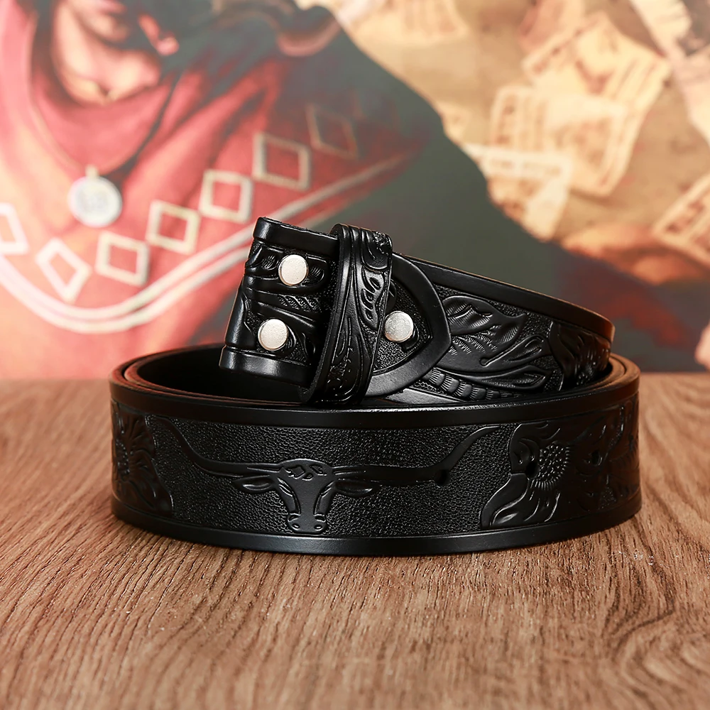 Corium Western denim print replacement leather pattern belt men & women same style For Gift