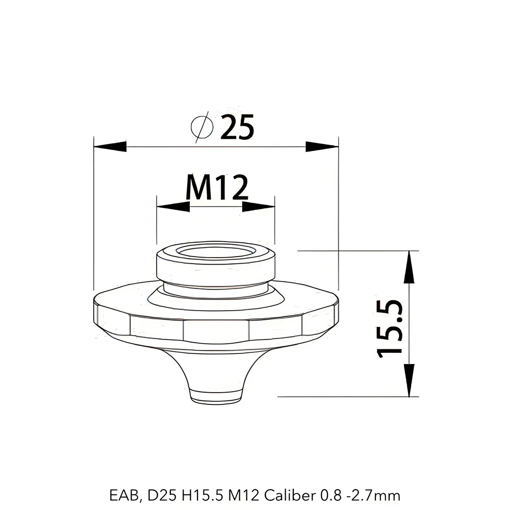 Yosoon Good Quality D32mm*H15mm Fiber Laser Nozzle Price Double Layer Nozzles for Cnc Cutting Machines Hot Sale