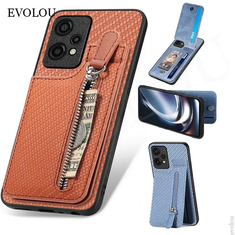 For Xiaomi 14T Pro 14 T Carbon Fiber Leather Wallet Card Holder Zipper Phone Case for Xiaomi Mi 14TPro Stand Flip Cover Shell