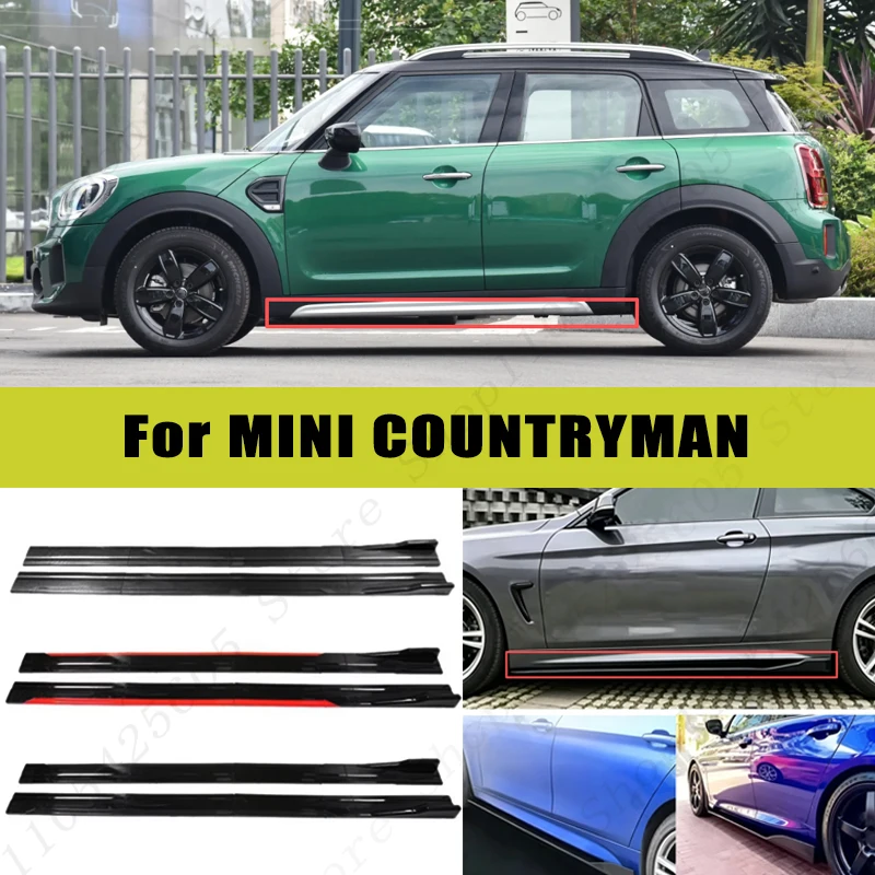 For MINI COUNTRYMAN Racing Sport Side Skirts 2.0/2.2M 86.6" ABS Splitters Extended Lip Body Kit Bumper Modified Parts 8Pcs