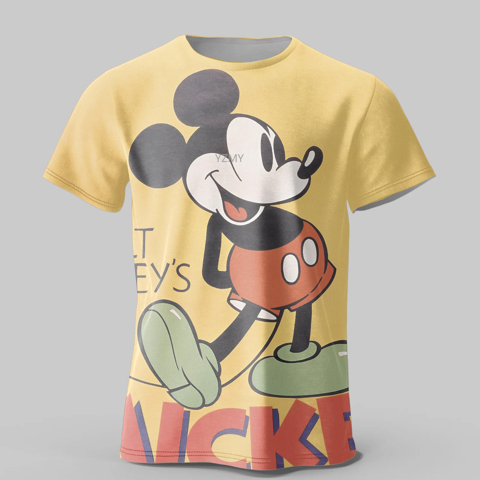 2024 Disney Mickey Minnie T-Shirt 3d Print Mickey Kinderen Cartoon T-Shirt Jongens Meisjes T-Shirt Top