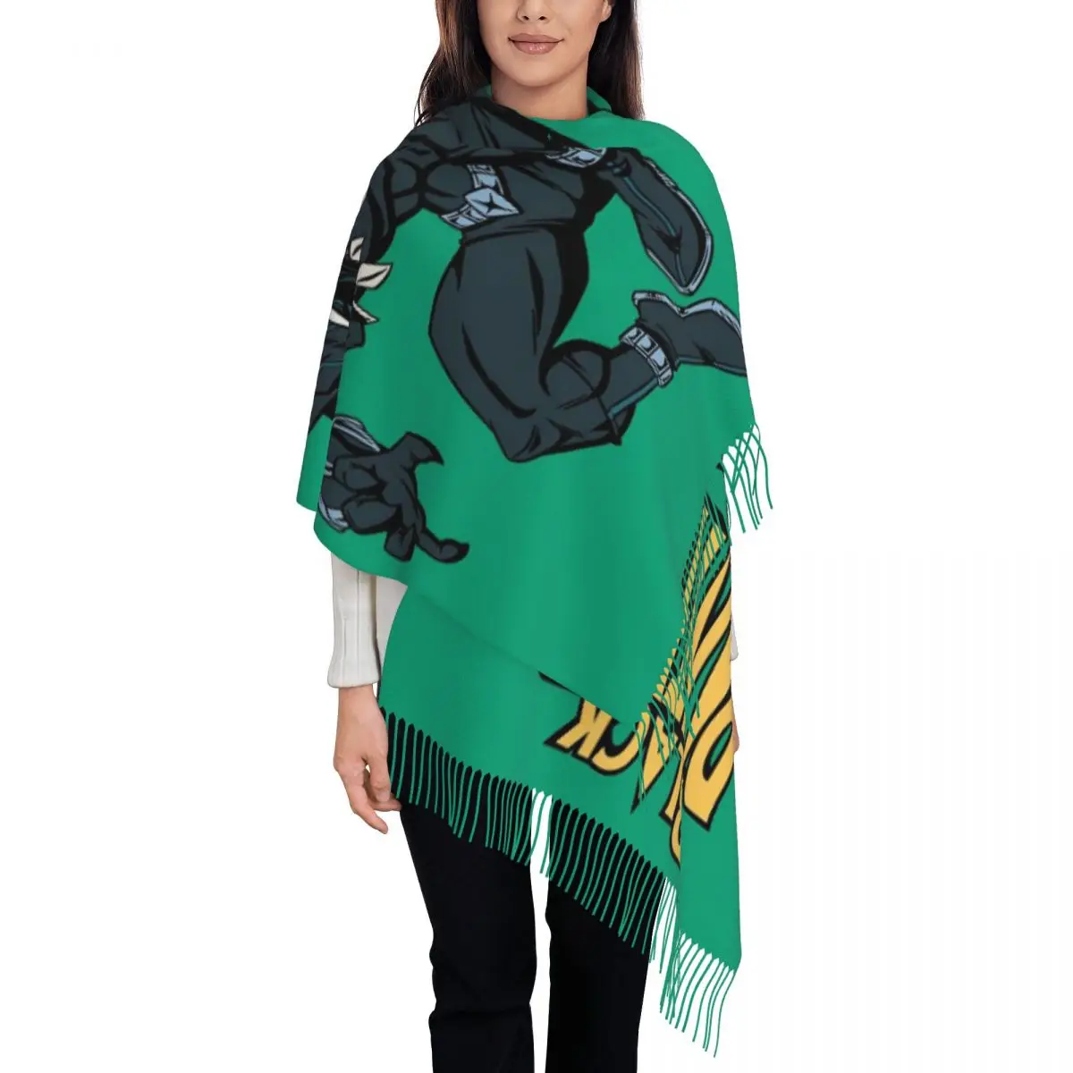 

Изготовленный на заказ шарф из фильма «Черная пантера» для женщин, модная зимне-осенняя накидка, шаль с кисточками