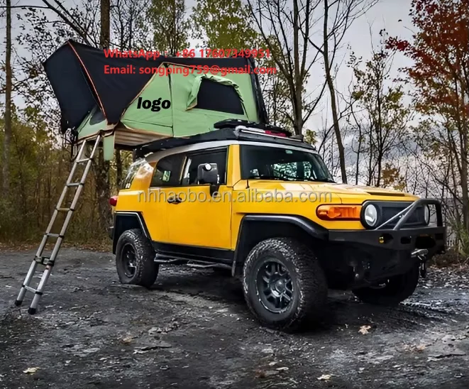 ABS Hardshell Rooftop Tent Hybrid Roof Top Tent for 3-4 Persons With Aluminum Bottom Layer Clamshell Rooftop Tent for Truck jeep
