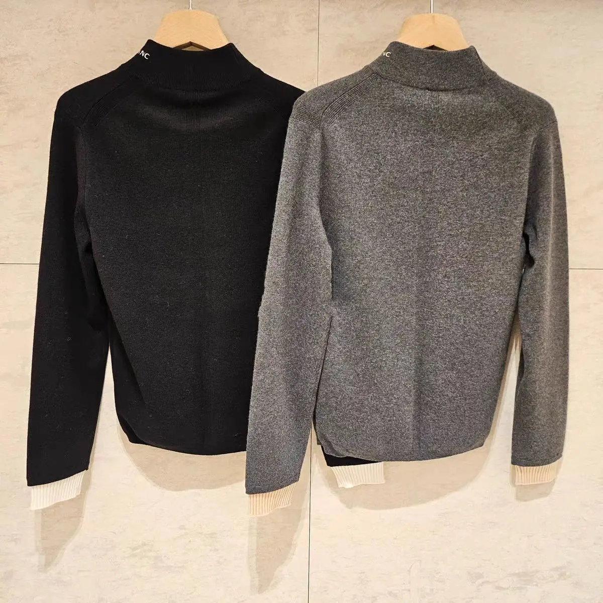 ملابس جولف نسائية جديدة: بلوزة محبوكة بأكمام طويلة وياقة مدورة متعددة الاستخدامات مع أدفأ للرقبة للراحة #5