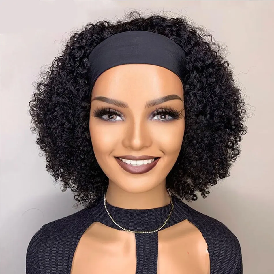 

Kinky Curly Headband Wig 100% Remy Human Hair Wigs For Black Women Malaysion Hair Afro Kinky Curly Human Hair Headband Wigs