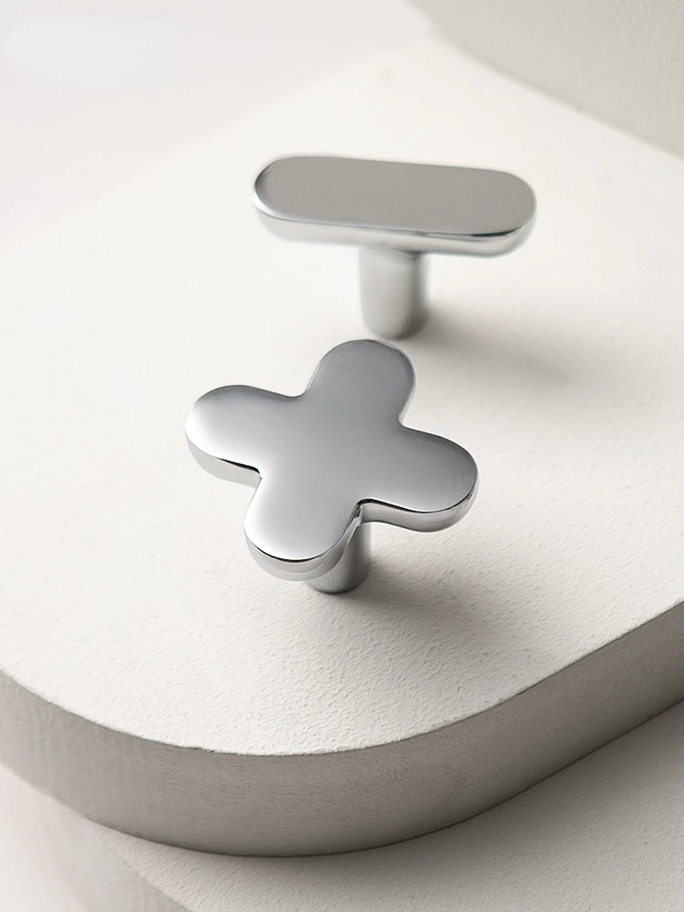 Unique Symbol Shape Cabinet Knobs Brass Cupboard Handles Chrome Furniture Hardware Dresser Drawer Pulls Kitchen Accessories