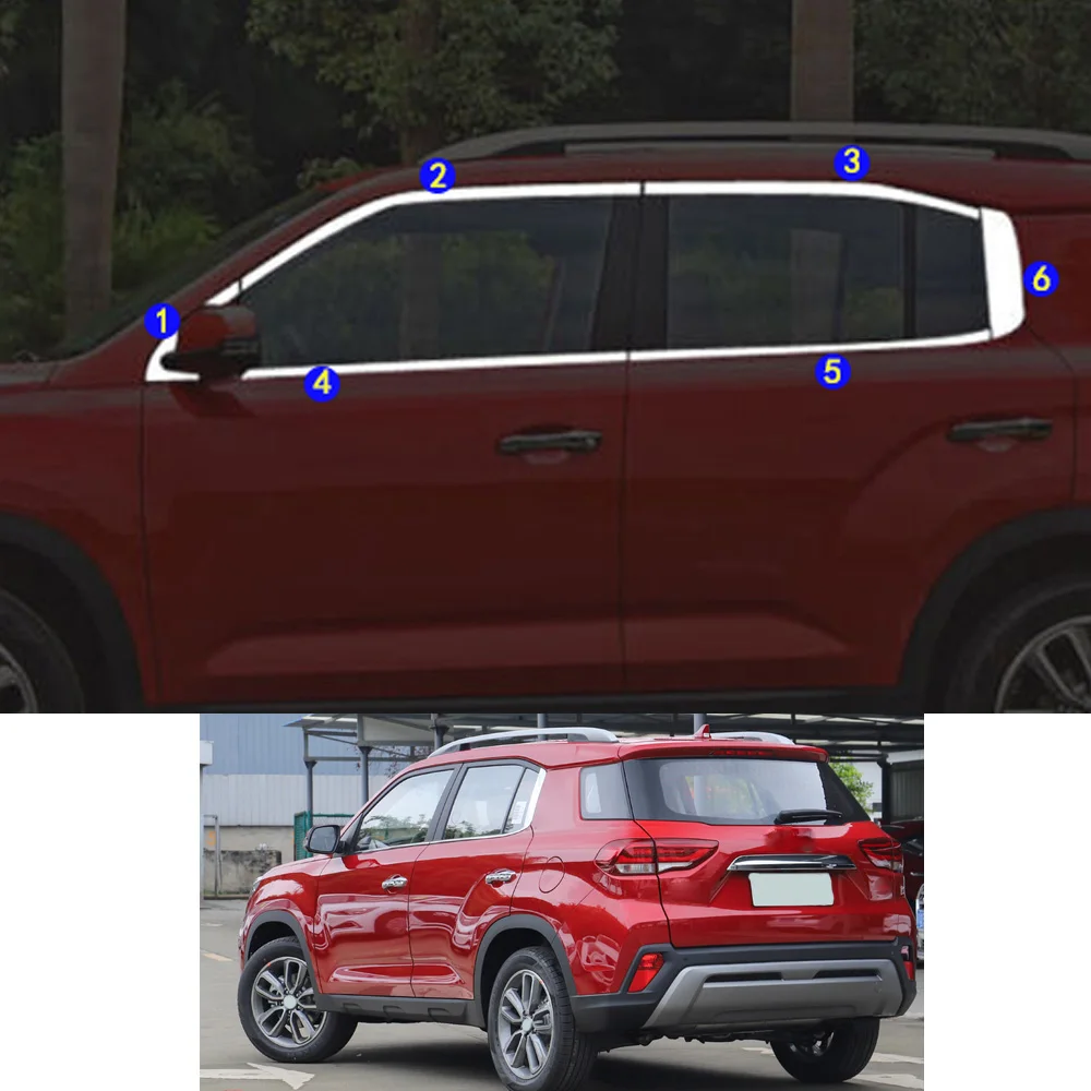 

For Hyundai IX35 2018 2019 2020 2021 Car Styling Sticker Garnish Pillar Window Middle Strip Trim Frame Hoods Parts