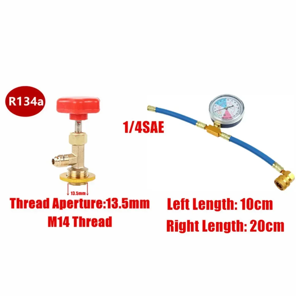 

Findme R134A M14 A/C Car Air Conditioning Refrigerant Refill Measuring Hose Gauge Measuring Kit Car Accessories NEW