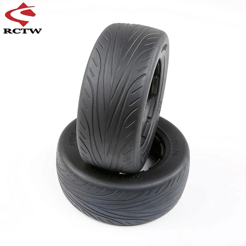 Rubber on-road Wheel Tyre Skin Set for 1/5 Rc Car Gas Losi 5ive T Rofun Rovan LT KM X2 BAJA 4WD SLT Truck Spare Toys Parts