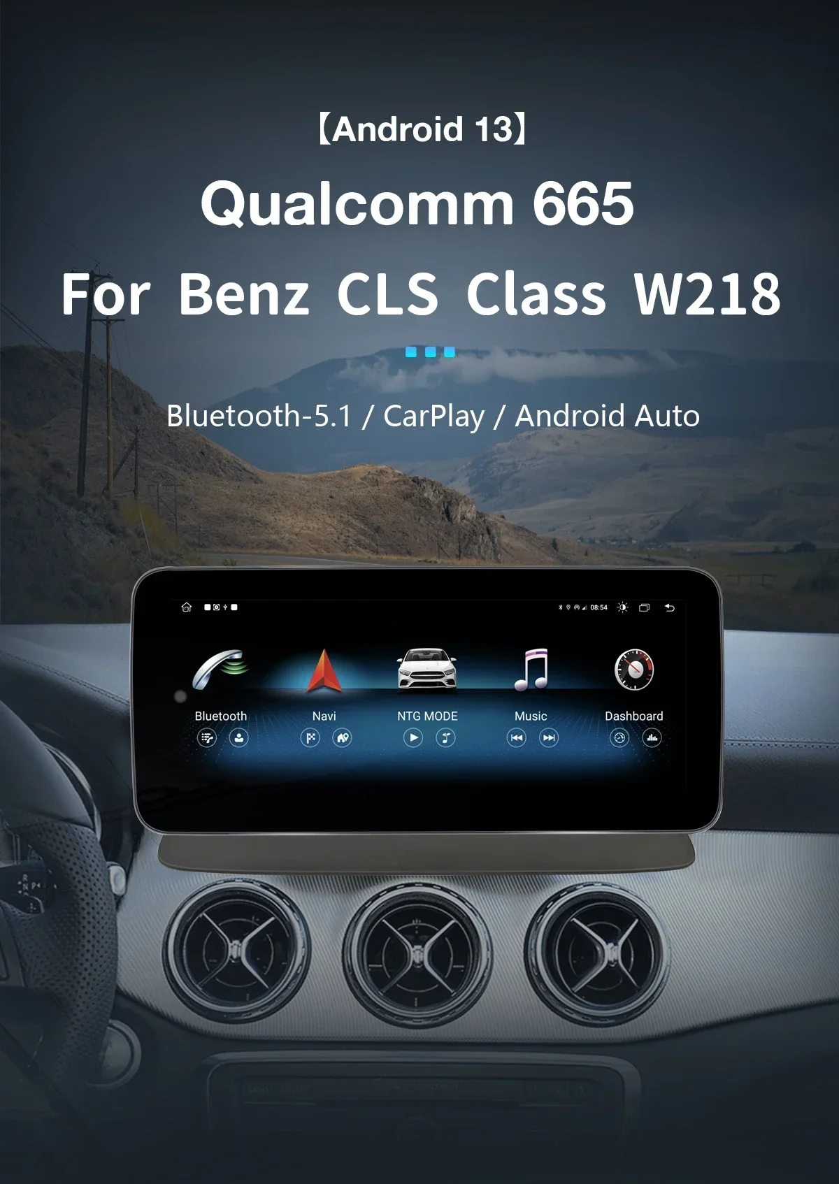 Snapdragon 665 Carplay Android 13 Car Radio For Mercedes Benz CLS Class CLS-Class W218 2010-2018 Screen Multimedia GPS Stereo 4G