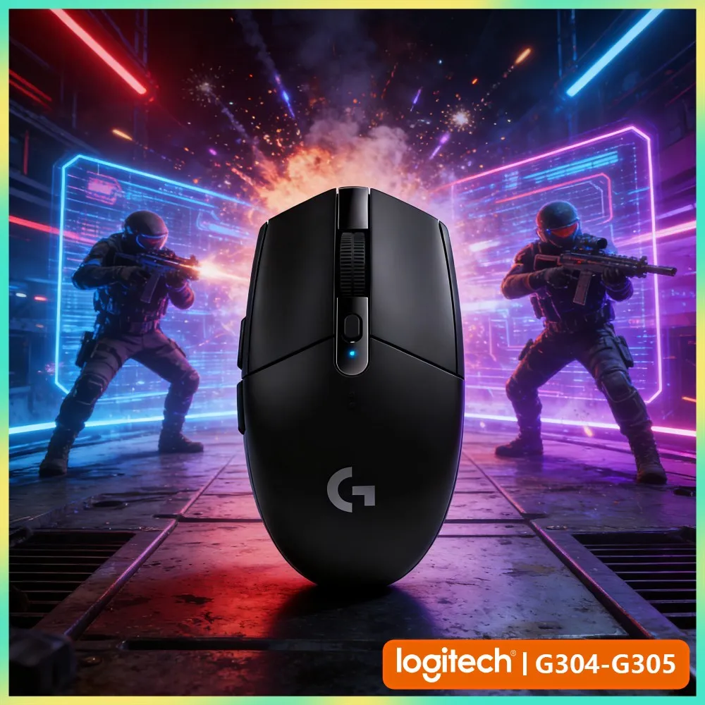 Wireless Gaming Mouse Logitech G305 LIGHTSPEED, 12000 DPI HERO, 6 Buttons, 250Hr Battery, 99G Lightweight, PC Mac Laptop Gamers