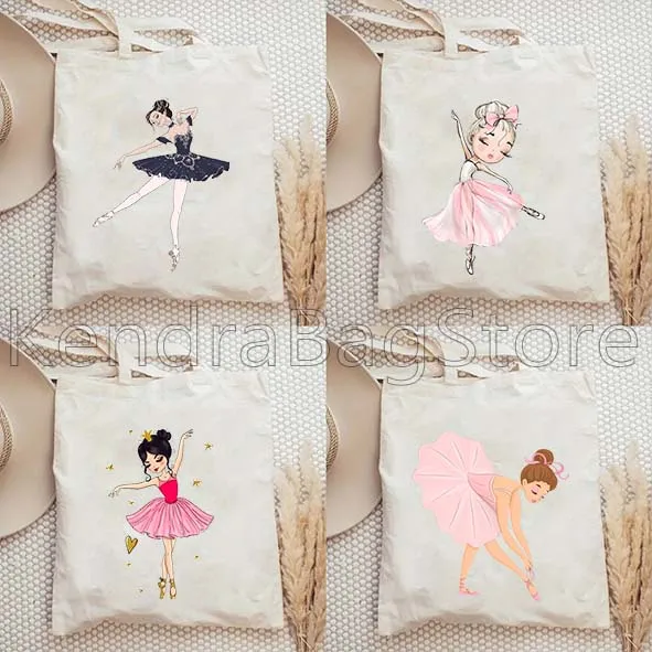 

Minimalistic Ballerina Ballet Dance Dancer Gifts Women Canvas Shoulder Tote Bag Handbag Shopper Reusable Durable Shopping Bags