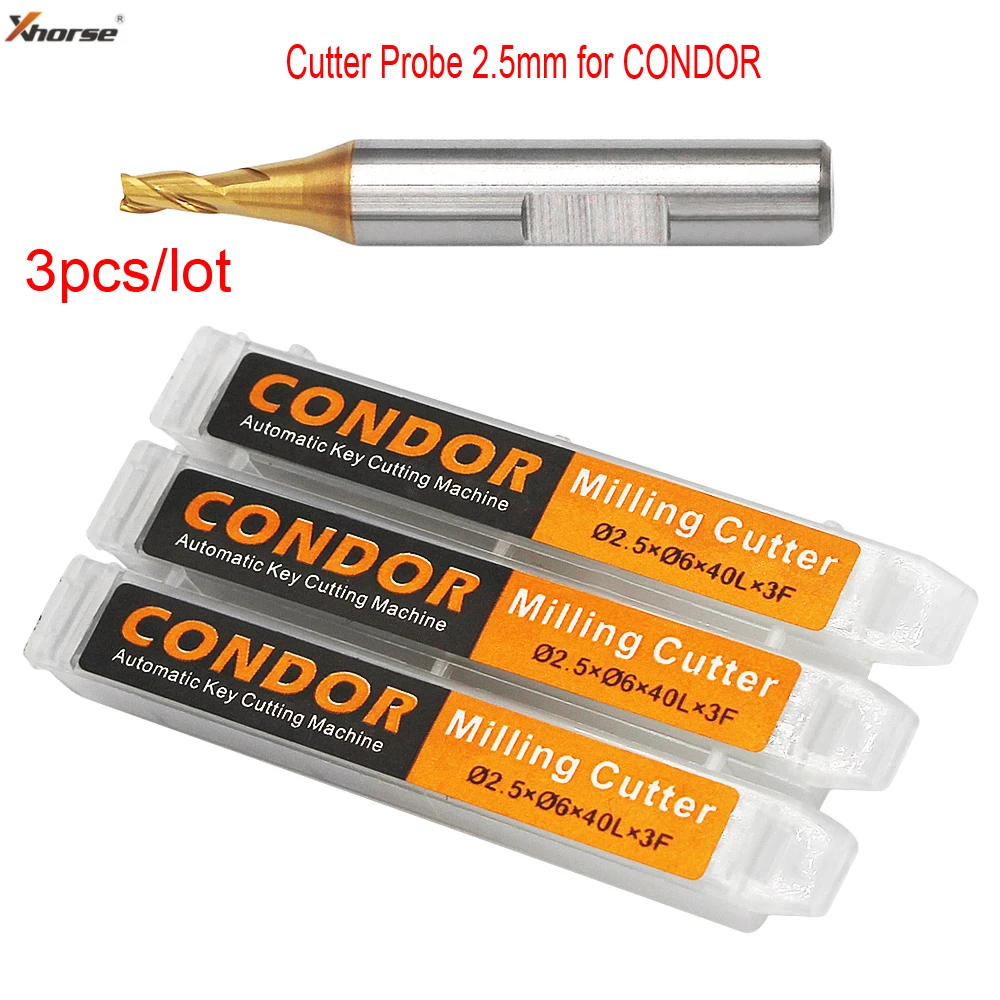 3pcs/lot , 2.5mm Cutter Probe for Xhorse CONDOR XC MINI Plus Dolphin XP-005 Dolphin XP-007 Key Cutting Machine