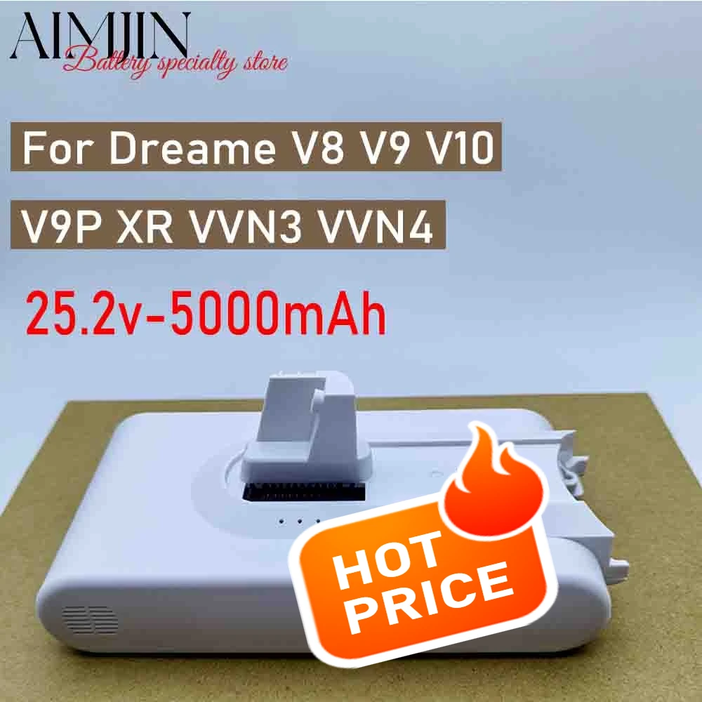 

For Xiaomi Dreame V8 V9 V10 V9P XR VVN3 VVN4 Vacuum 25.2V 5000mAh High Capacity Replacement Battery