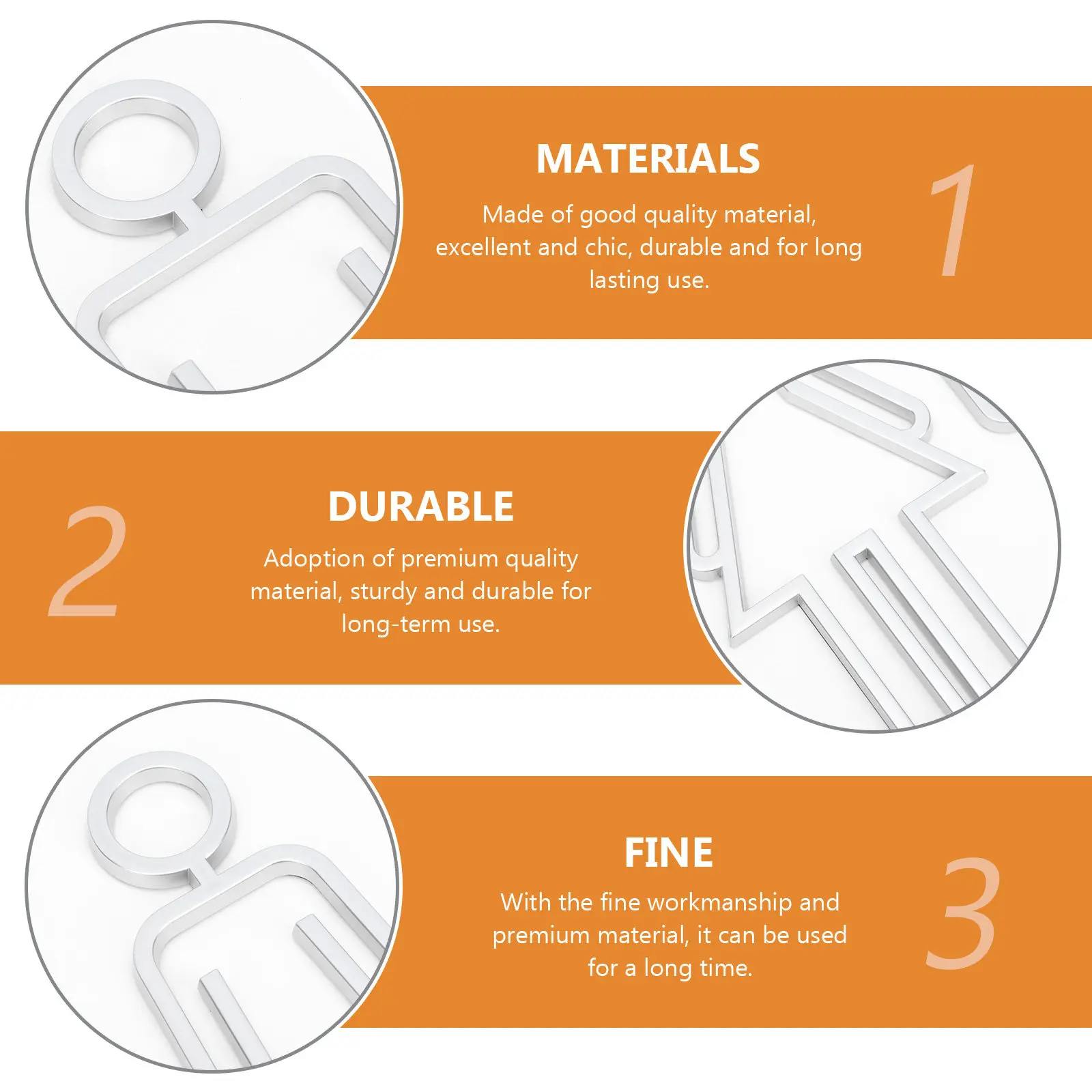 1Pair Modern Minimalist Toilet Sign Restroom Identification Plate Washroom Sign Lavatory Directional Label Clear Visual Guidance