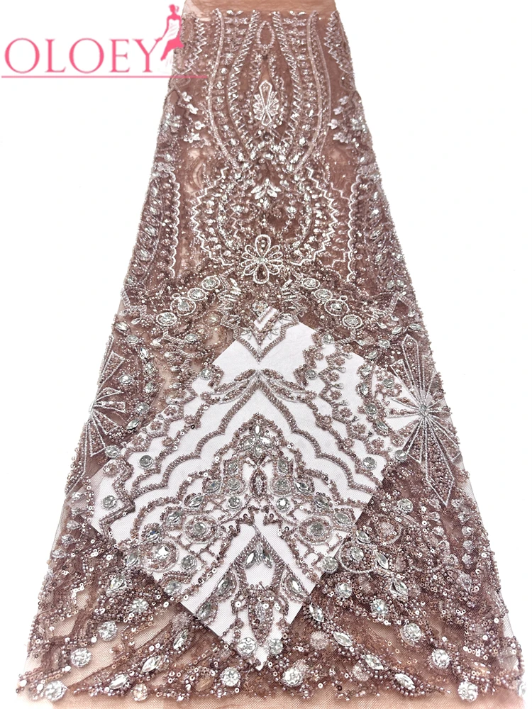 Tela de Tul con Cuentas Francesas de Alta Calidad Africana, con Lentejuelas y Perlas, para Vestidos de Novia, Estilo 2026, Nigeria